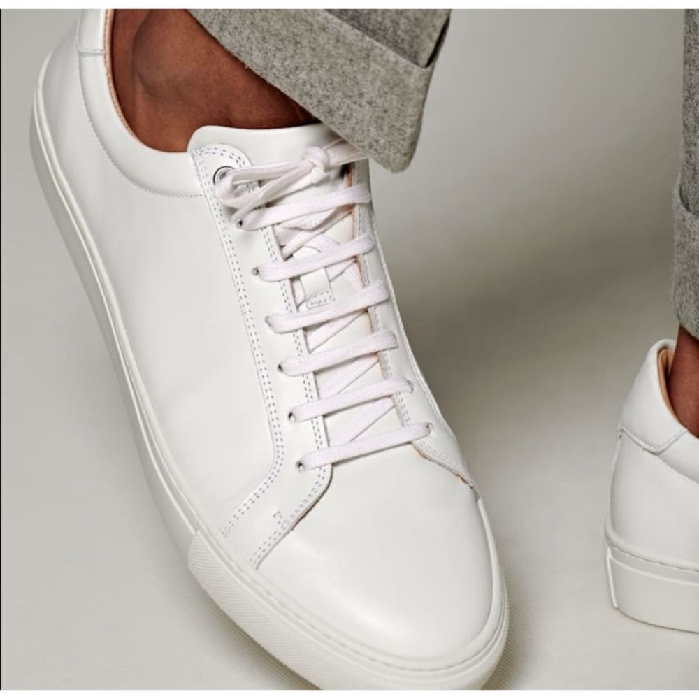 Suitsupply White Calf Skin Sneakers Sz 13